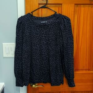 LOFT Leopard ruffle shirt